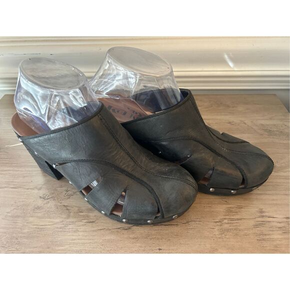 Korks by Kork-Ease Neneh black leather mules women's size 8 minimalist boho hipp - Picture 2 of 10